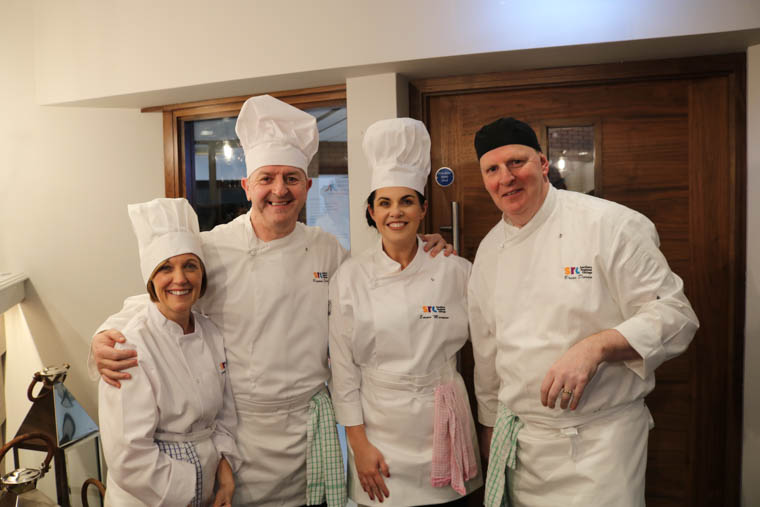 (L-R) Beverley Harrison (Further Education Director, Department for the Economy), Raymond Sloan (SRC Director for Client Services), Emma Marmion (Newry Chamber of Commerce & Trade President), Brian Doran (SRC Chief Executive) pictured after the SRC Cook Off Challenge. (L-R) Beverley Harrison (Further Education Director, Department for the Economy), Raymond Sloan (SRC Director for Client Services), Emma Marmion (Newry Chamber of Commerce & Trade President), Brian Doran (SRC Chief Executive) pictured after the SRC Cook Off Challenge.